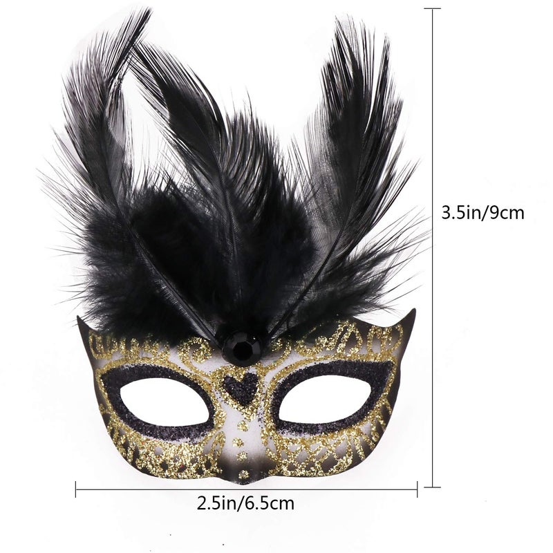 Thmyo 12pcs Set Mini Masqurade Masks,Small Mardi Gras Mask Halloween Novelty Gifts Party Decoration. - Image 4